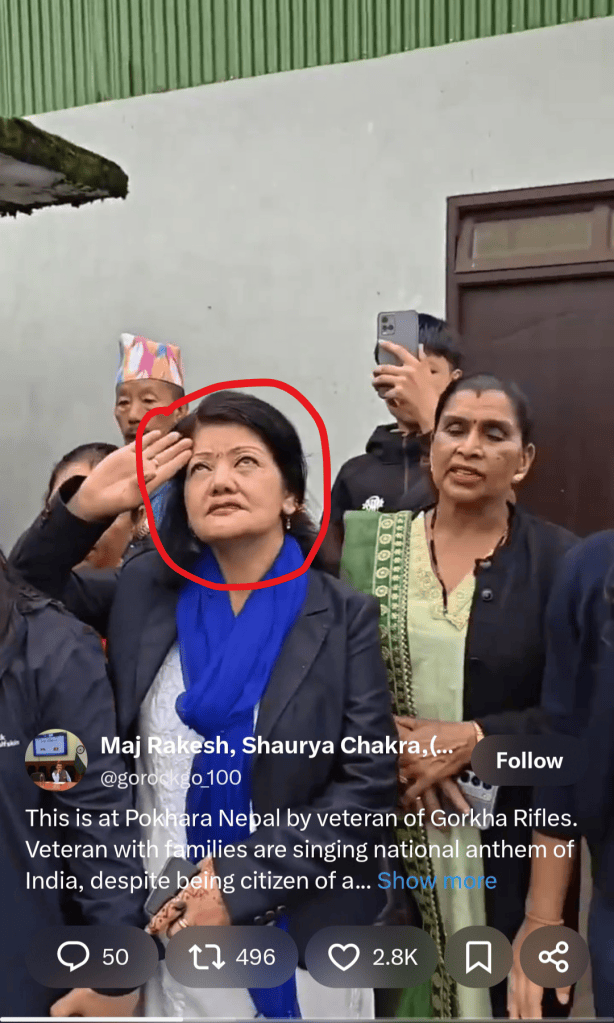 Woman wearing blue shawl